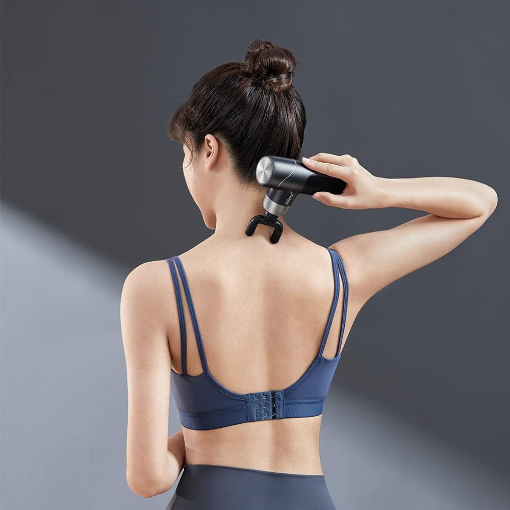 Massaggiatore a Percussione Rilevo, 4 testine intercambiabili, molto silenzioso, 4 velocità, potente fino a 3200 bpm