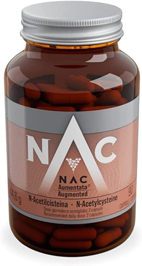 B.A.I Technologies Sa NAC Aumentata | Integratore POTENZIATO negli Effetti Antiossidanti e Detox | N-Acetil-Cisteina | Precursore del Glutatione | Alta Biodisponibilità | 90 Capsule | Vasetto Vetro Oscurato